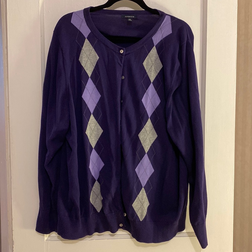 Land’ End Button front cotton cardigan 3X